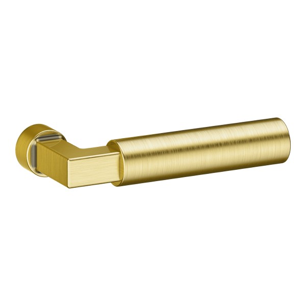 L029 Gramercy Lever - Satin Brass & Brown | Baldwin Hardware