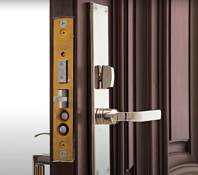 Patio French Double Door Deadlock Fits 'P',D' or Standard Handles in BROWN