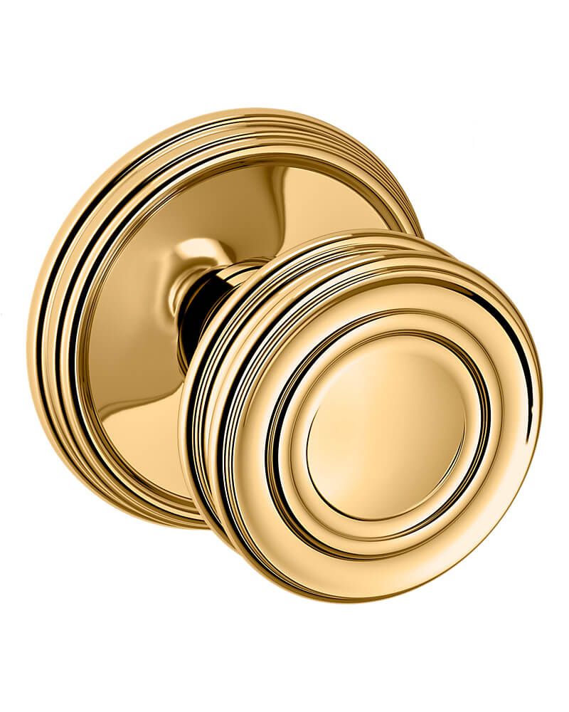 First Watch Security Replacement Knobs and Roses Passage Door Knob  (Polished Brass)