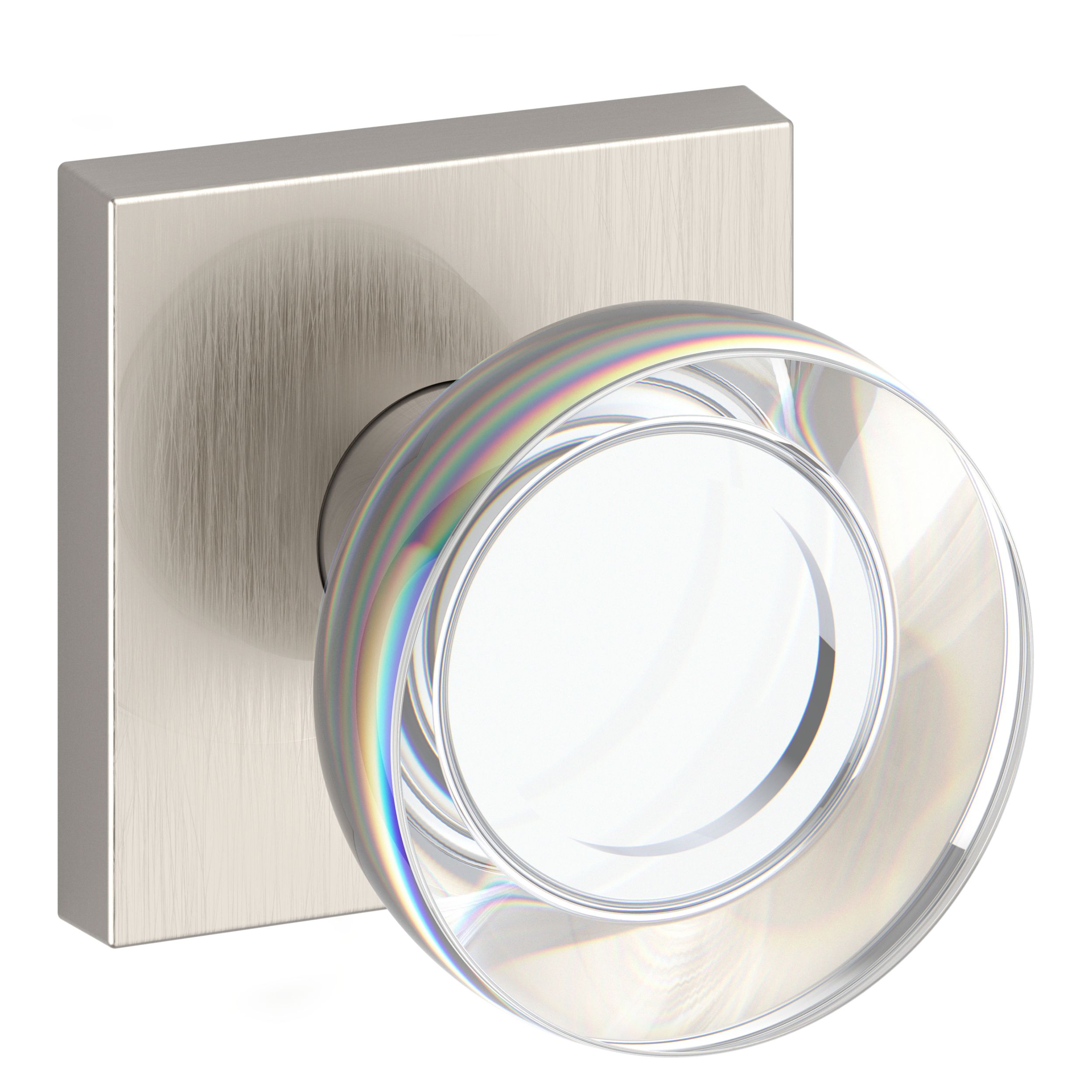 Contemporary Crystal Knob & Square Rose- Passage