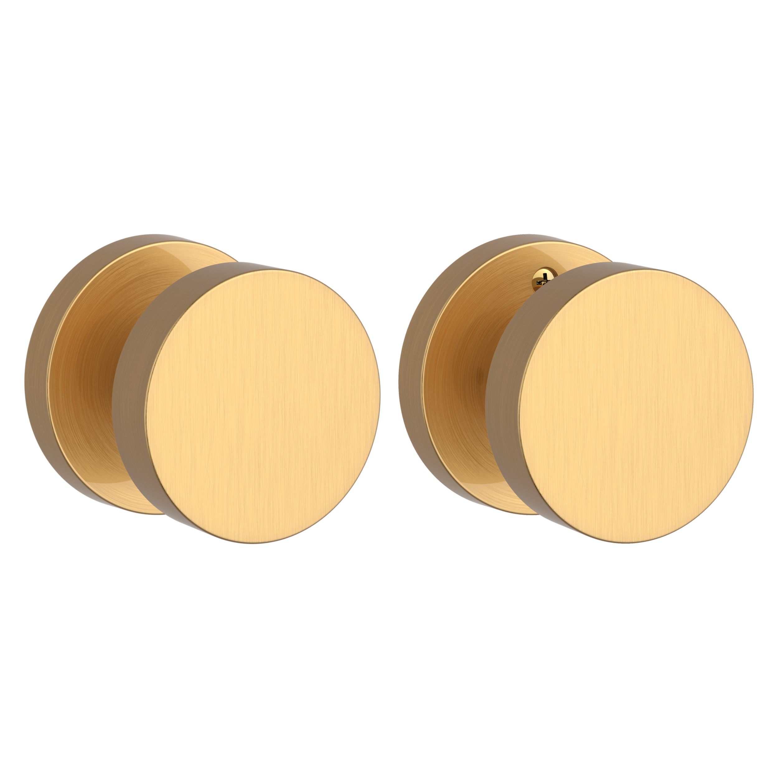 Round Knob & Traditional Square Rose- Passage - Satin Nickel