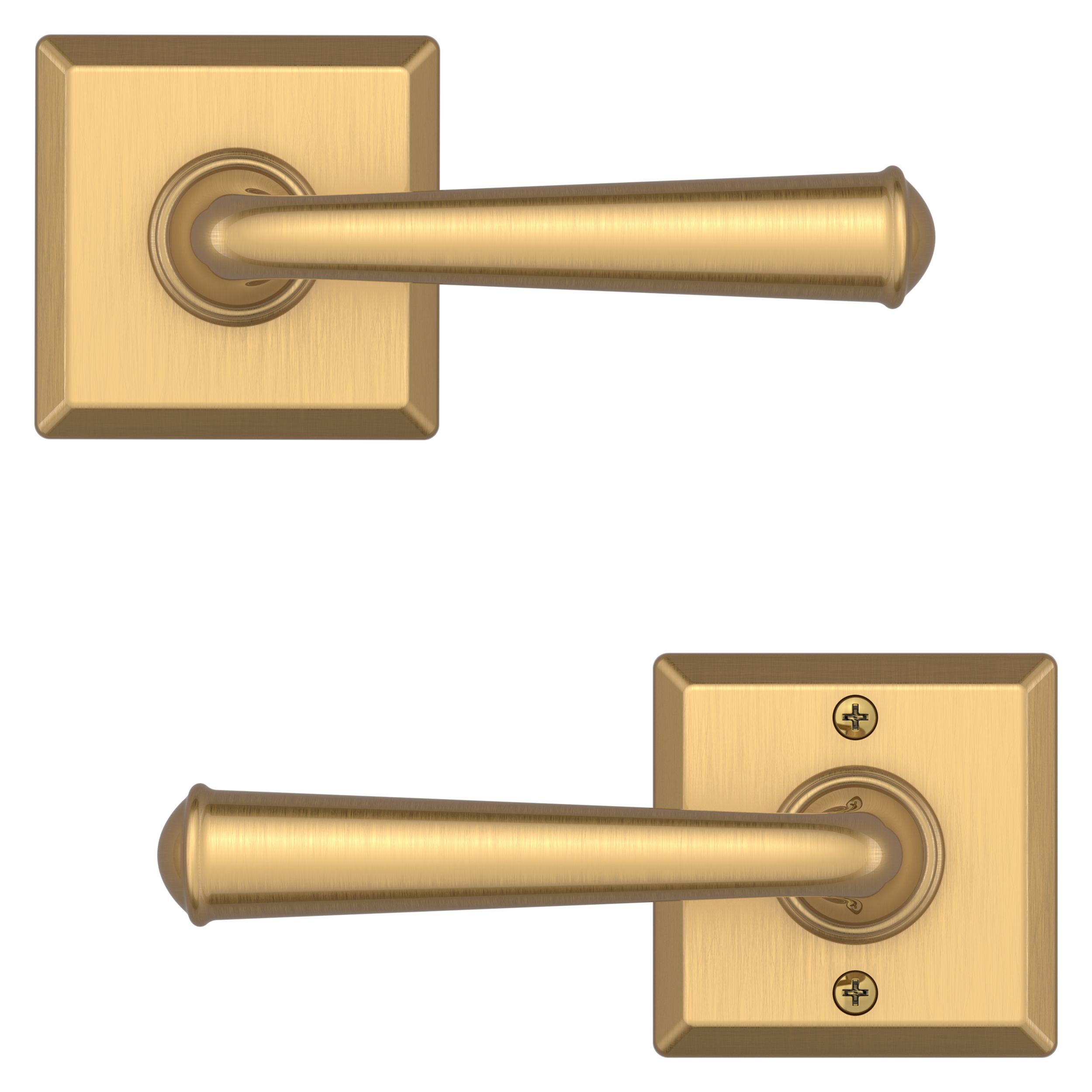 Traditional Knob & Square Rose- Passage - Lifetime (PVD) Satin Brass