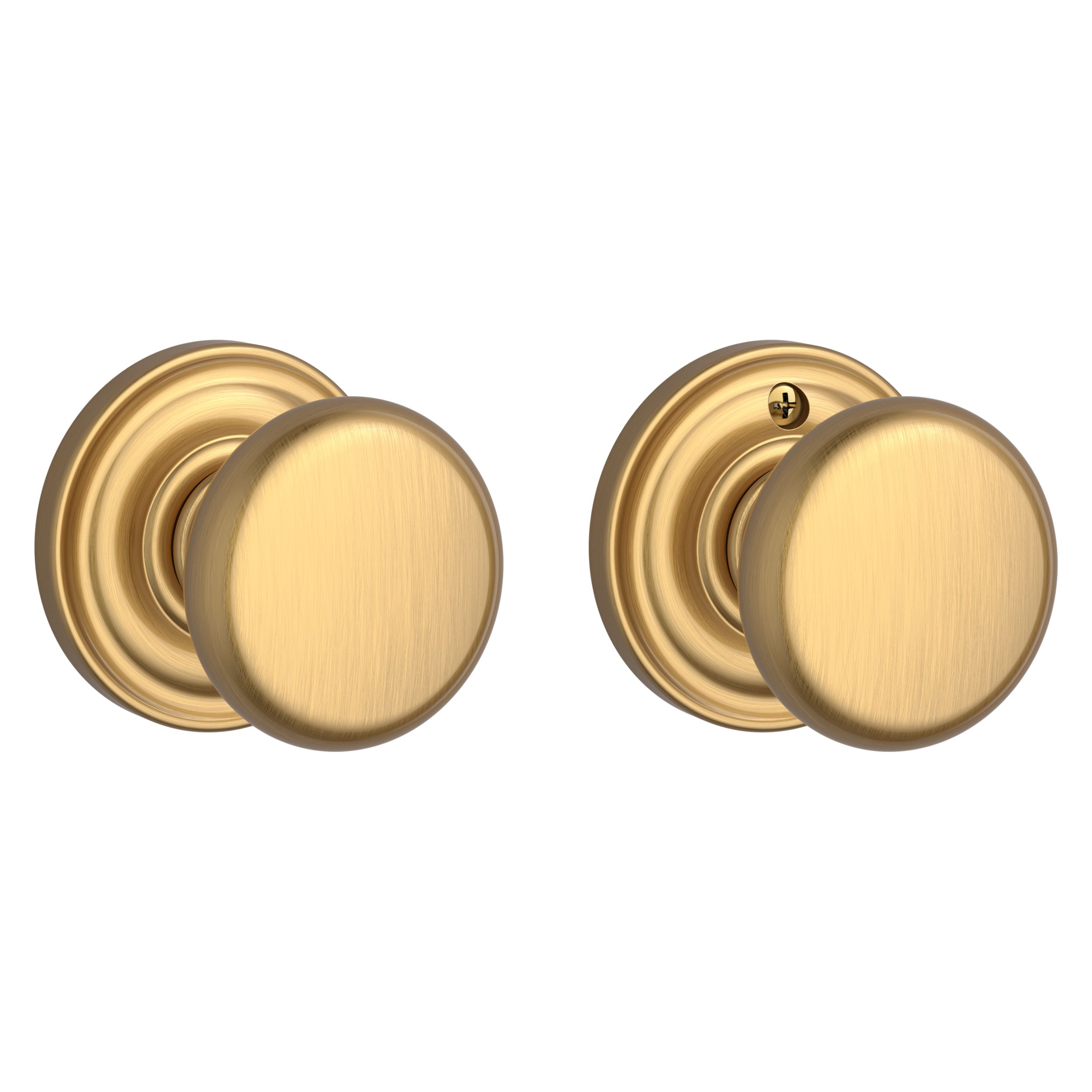 Orvin Brass Flat Round Cabinet Knob - Satin Brass