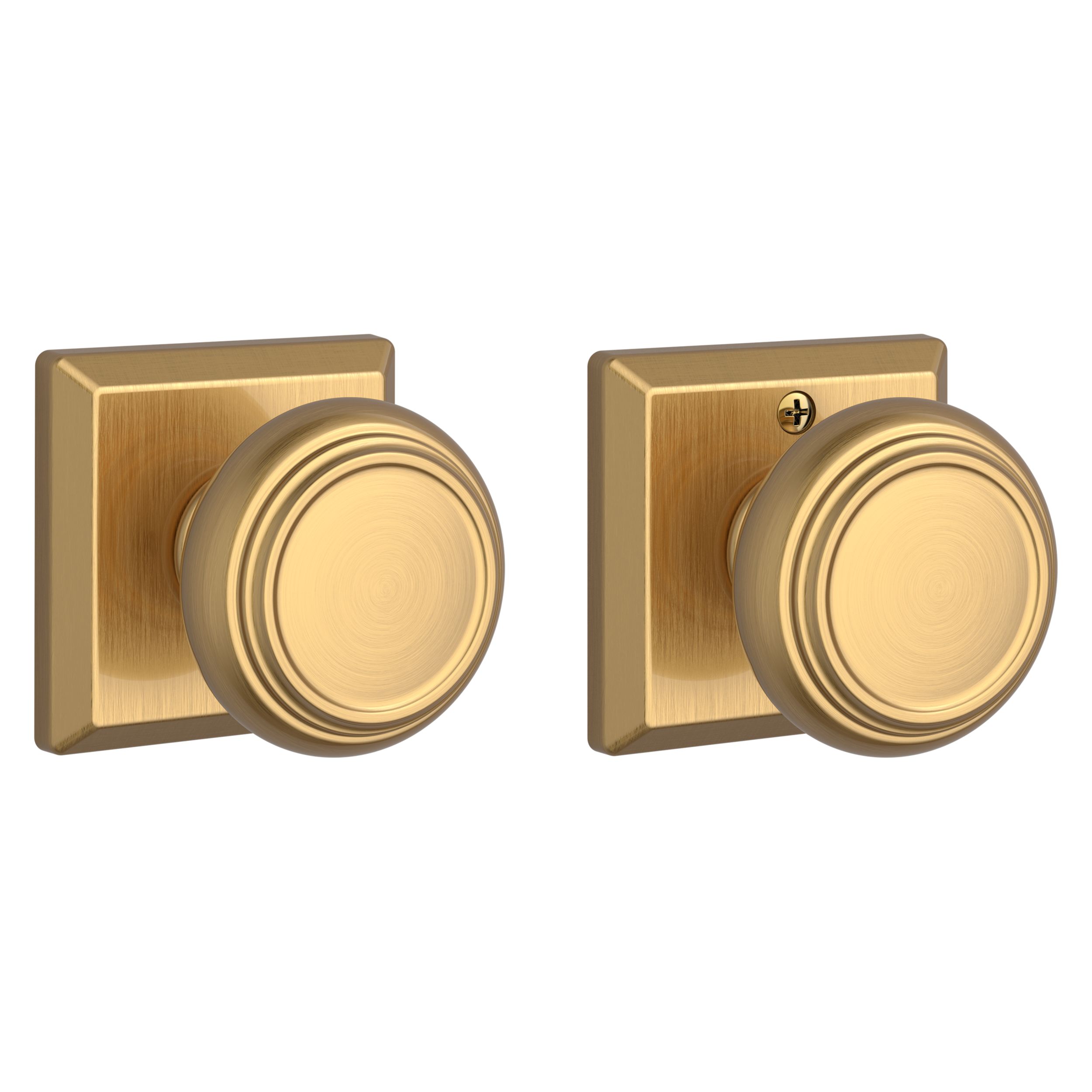 Sure-Loc Hardware Satin Brass Interior Passage Door Knob in the