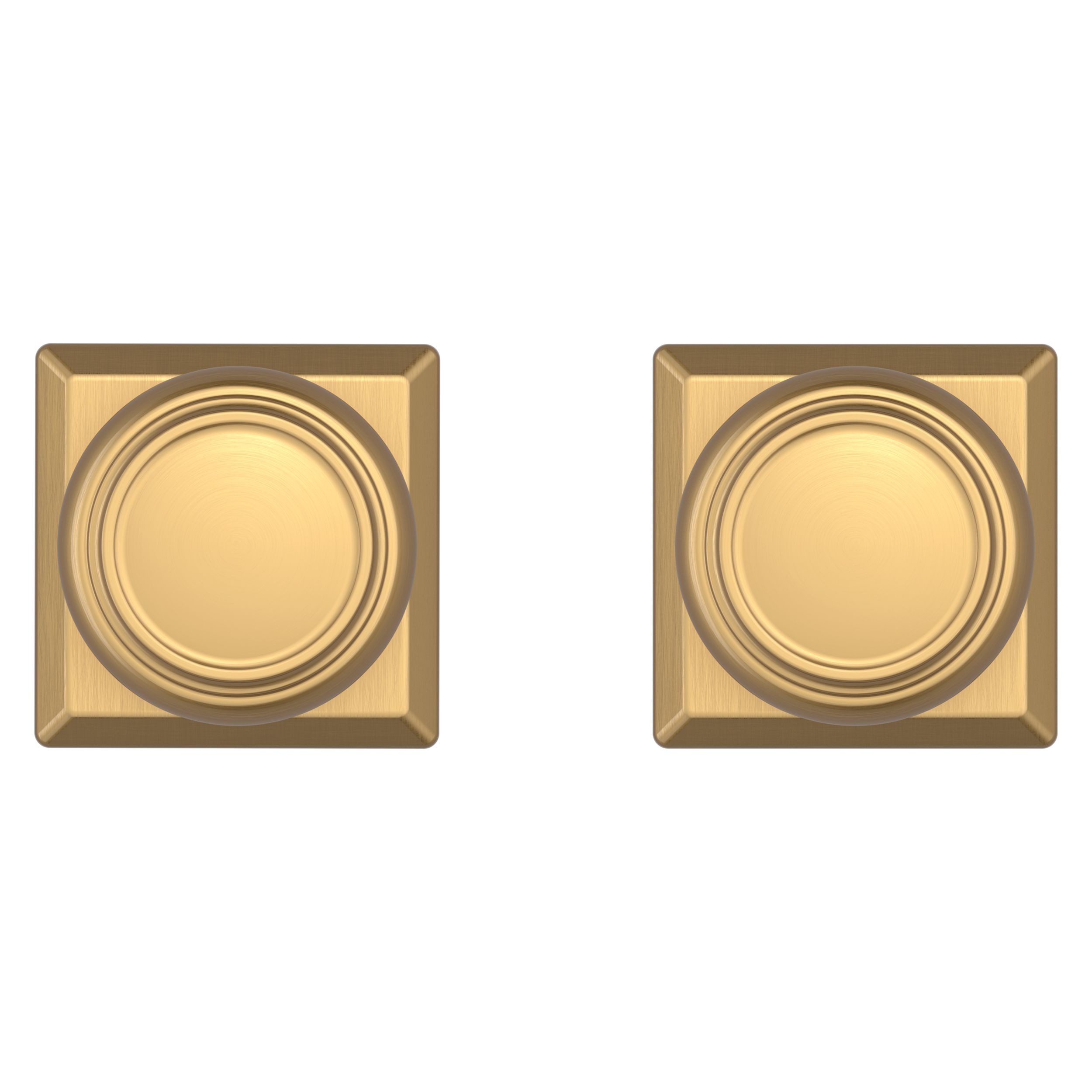 Round Knob & Traditional Square Rose- Passage - Satin Nickel