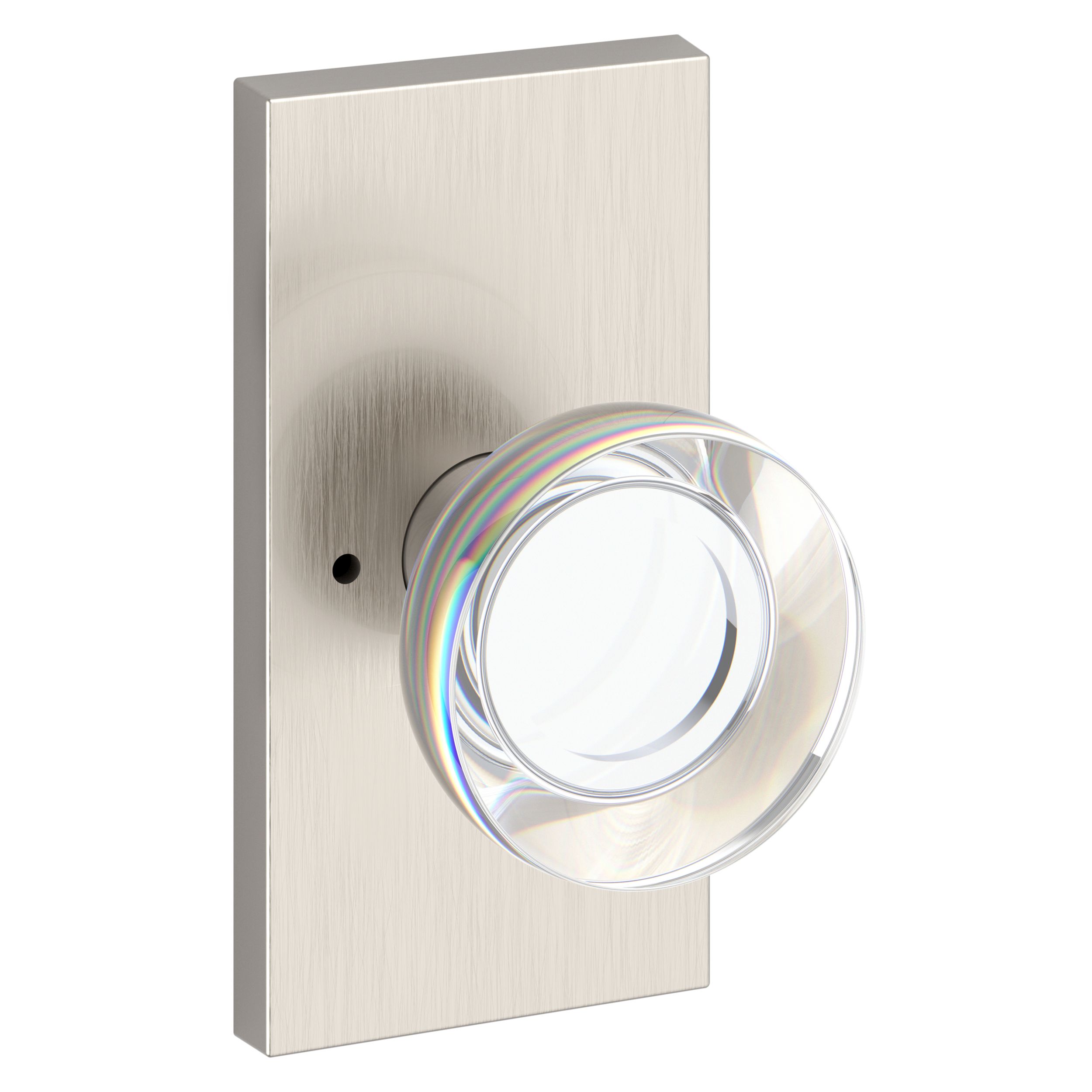 Contemporary Crystal Knob & 5" Rose- Privacy