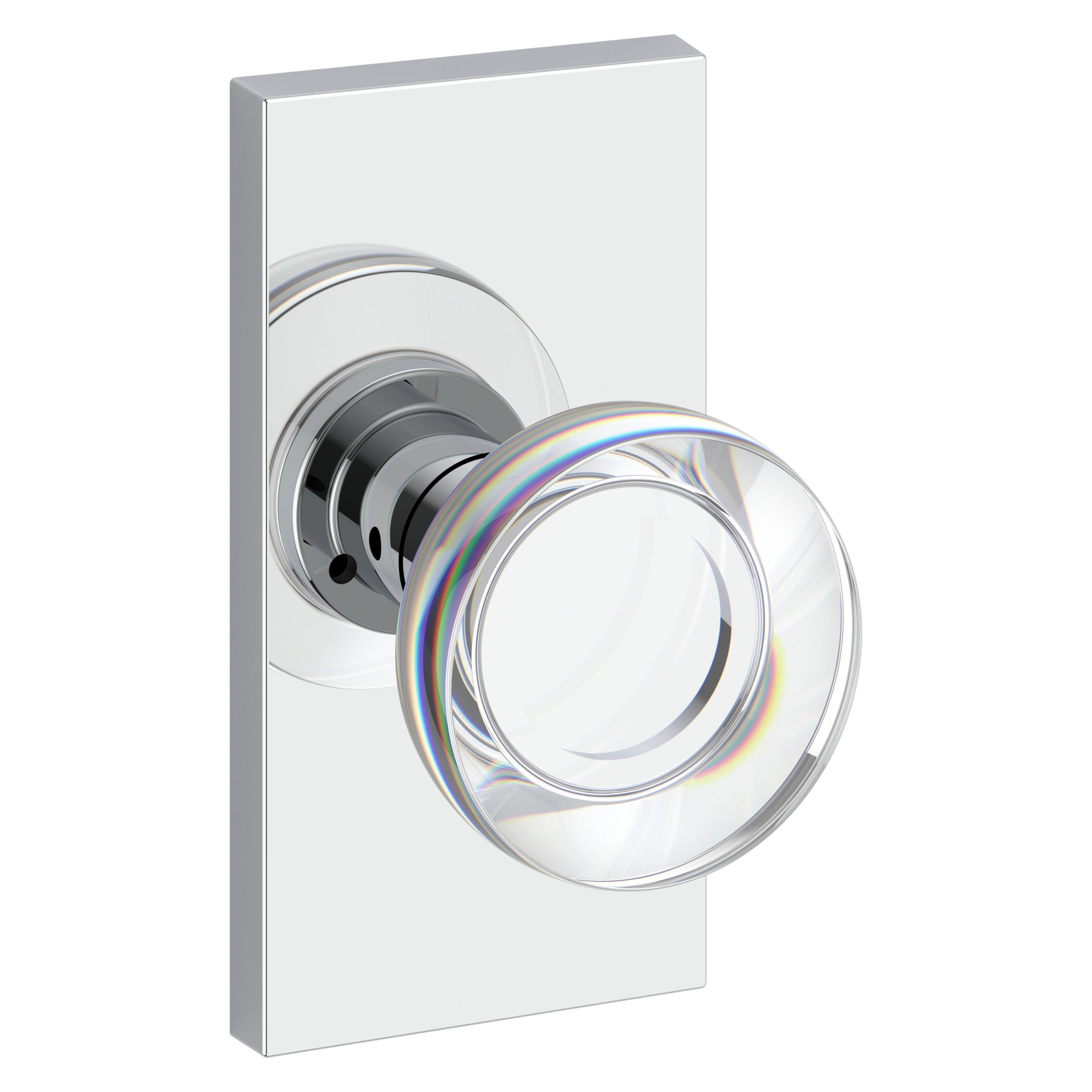 Contemporary Crystal Knob & 5" Rose- Privacy