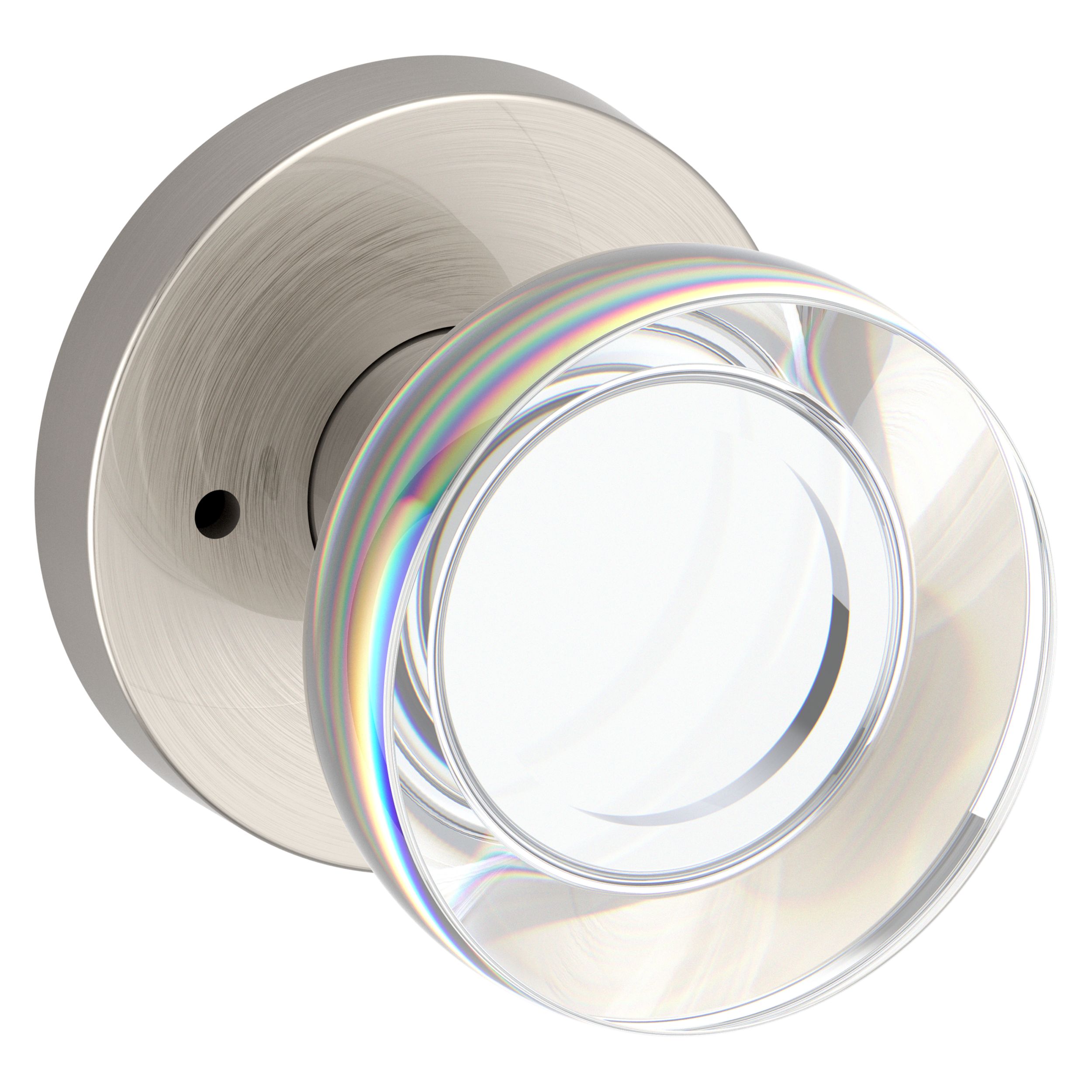 Contemporary Crystal Knob & Round Rose- Privacy