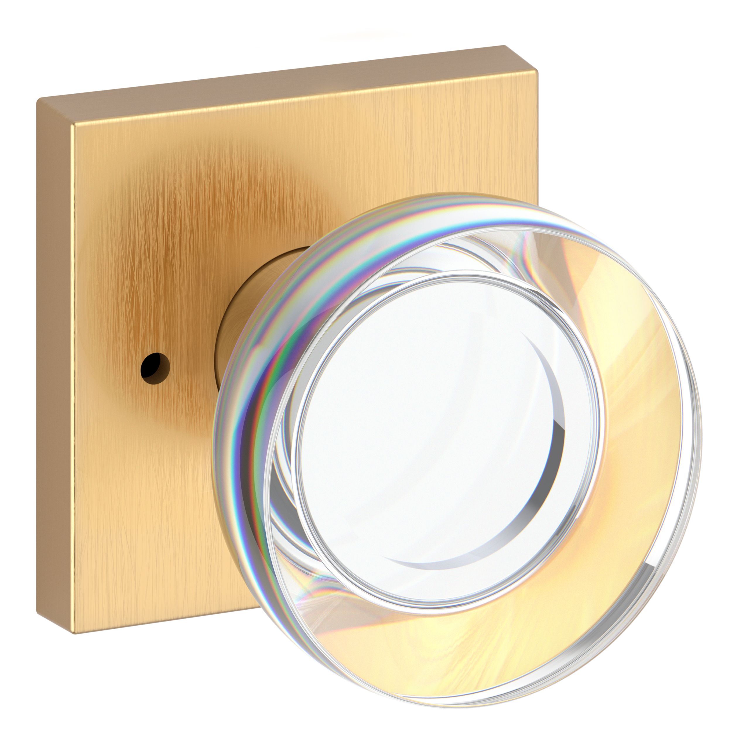 Contemporary Crystal Knob & Square Rose- Privacy