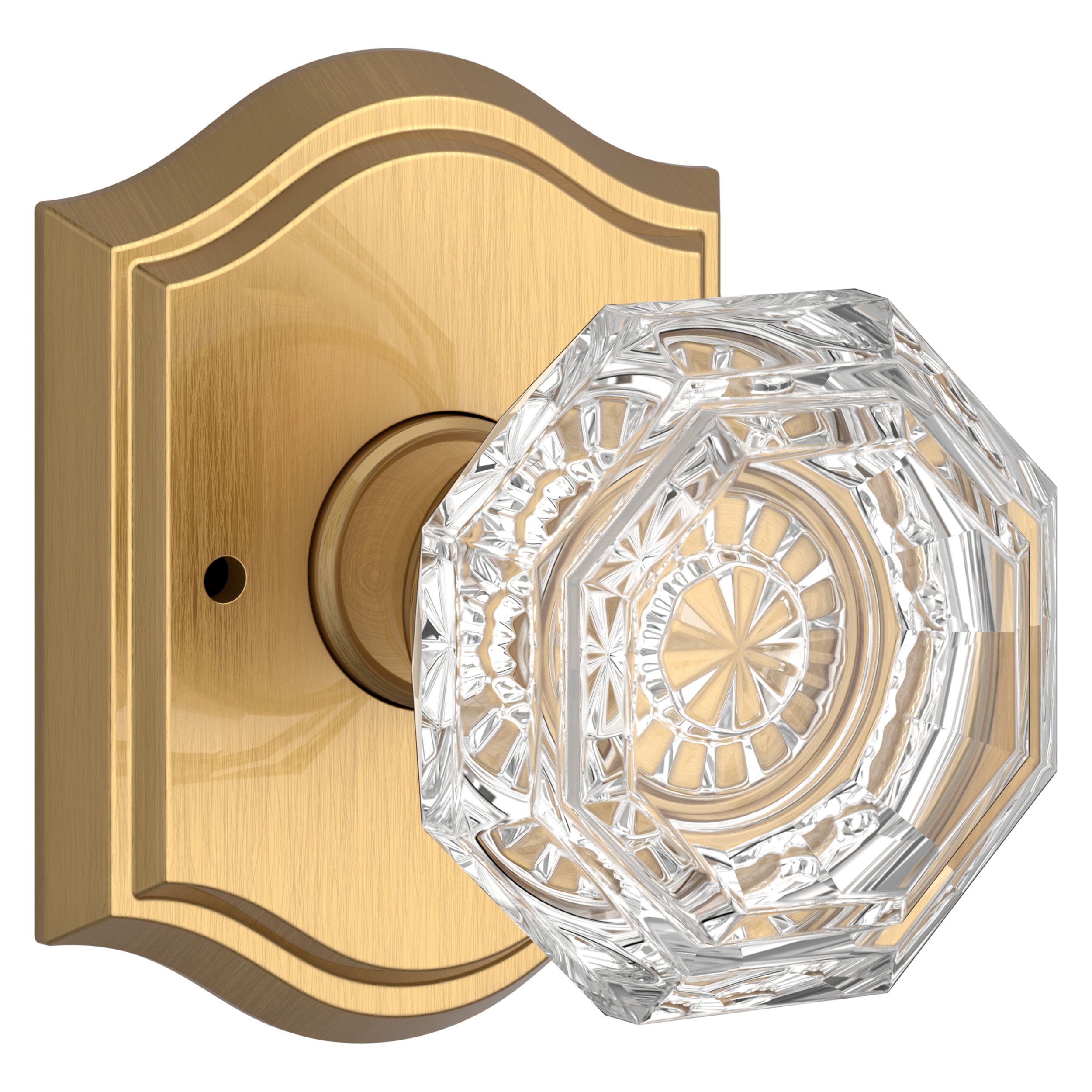 Nostalgic Warehouse Vicocc_Prv_234_Nk Oval Clear Crystal Solid Brass  Privacy Door Knob Set 