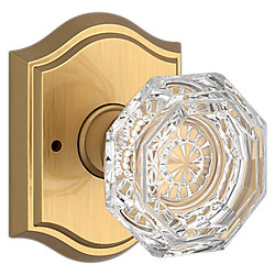 Crystal Knob & Traditional Arch Rose- Privacy