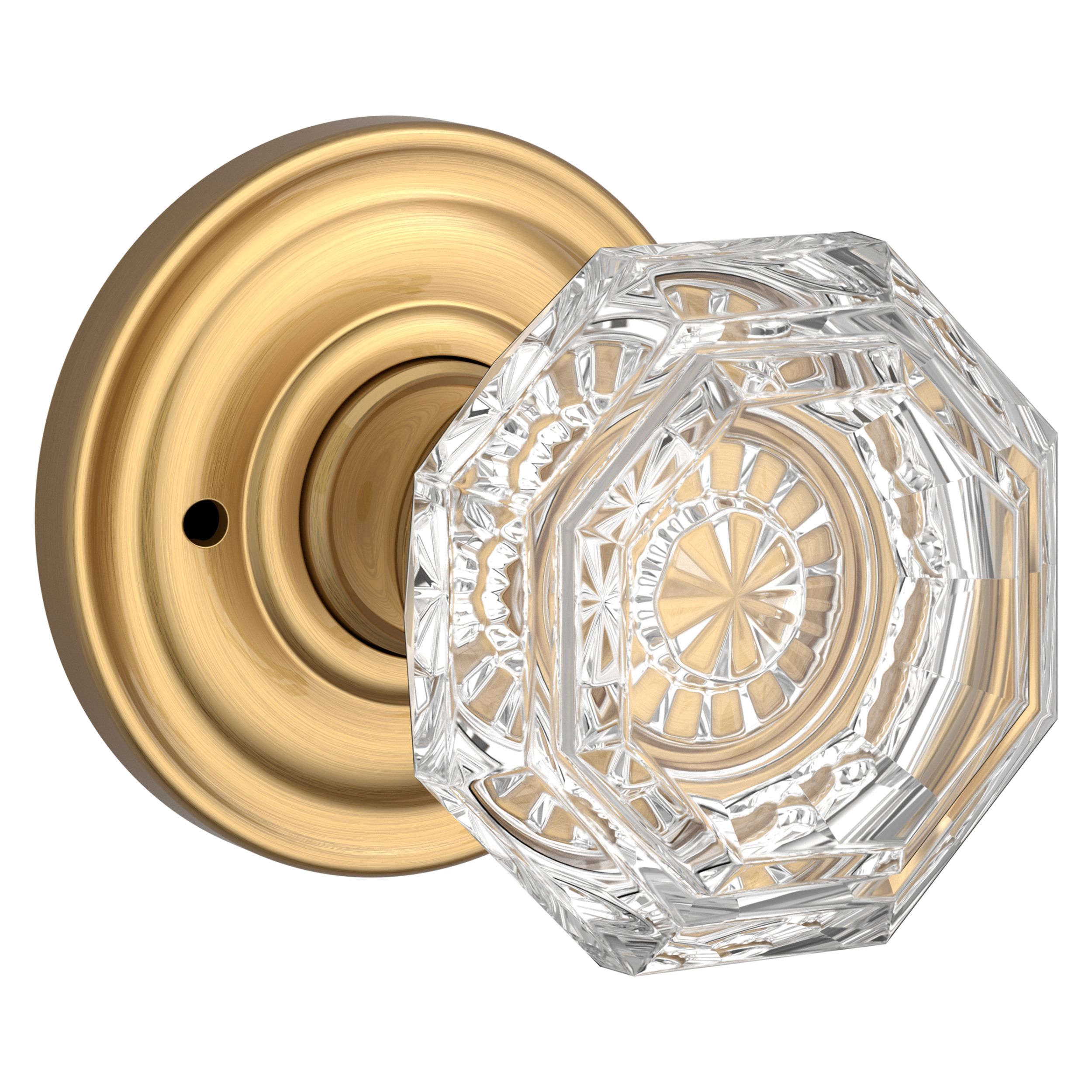 Crystal Knob & Traditional Round Rose- Privacy - Lifetime (PVD