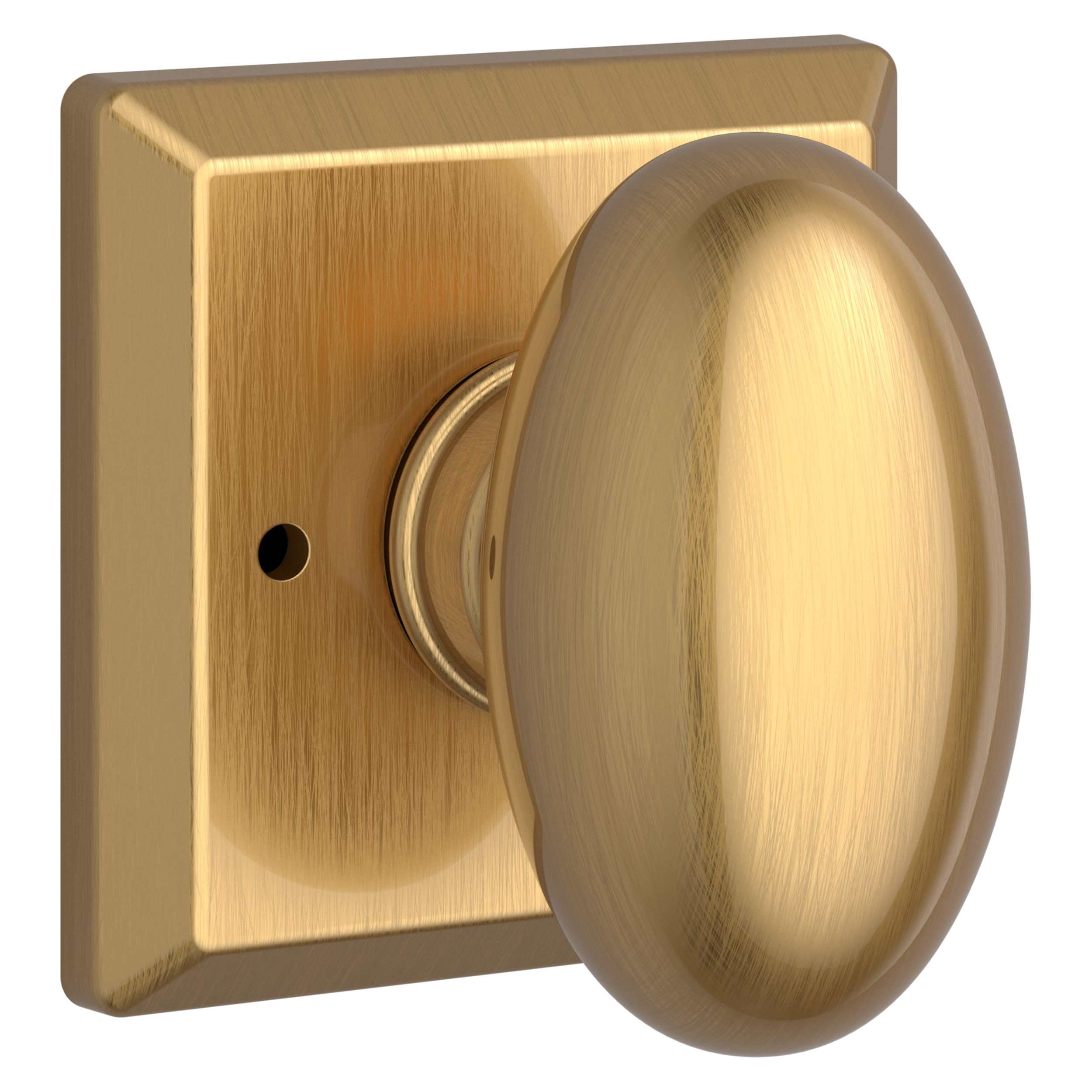 Traditional Knob & Square Rose- Passage - Lifetime (PVD) Satin Brass