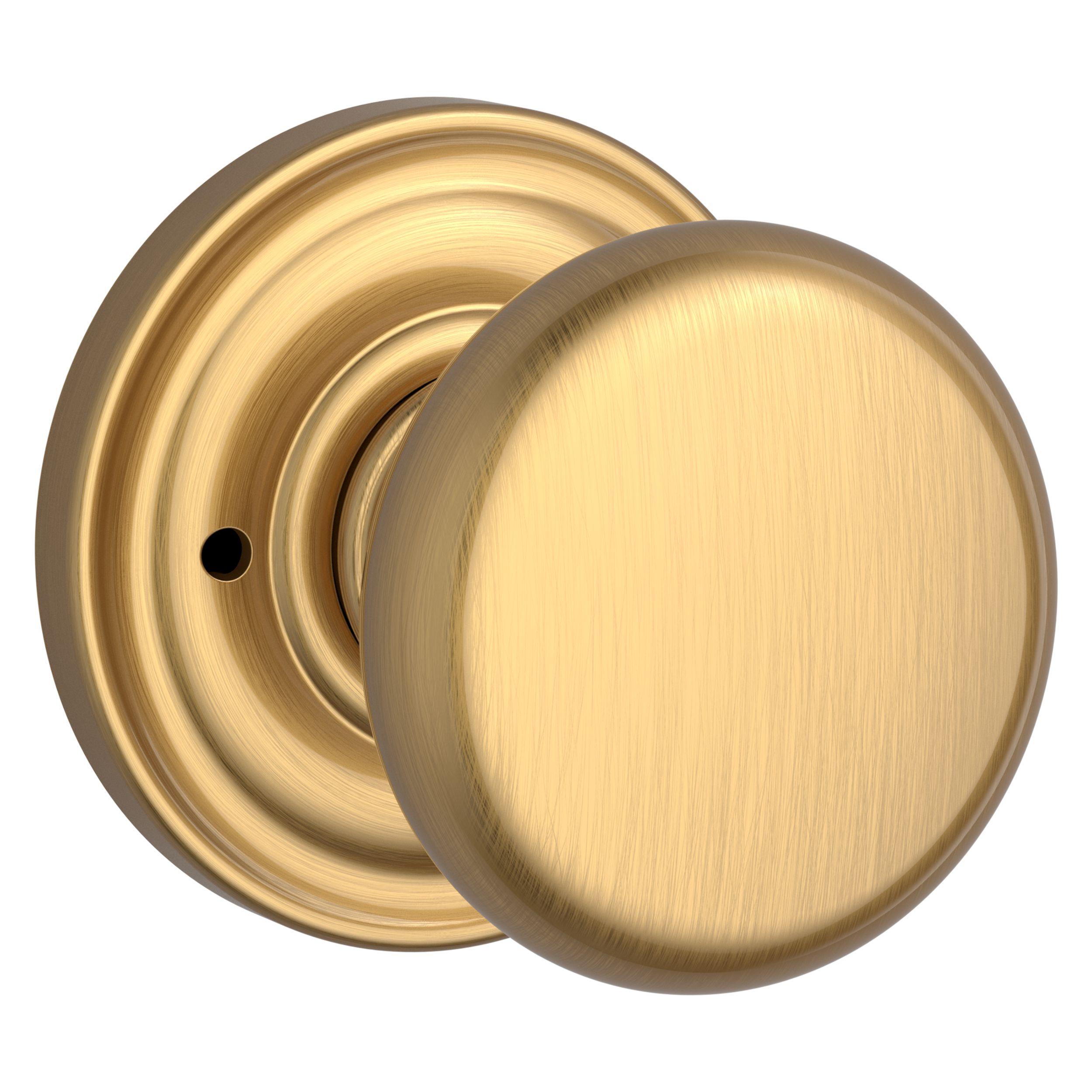 Round Knob & Traditional Round Rose- Privacy - Satin Nickel