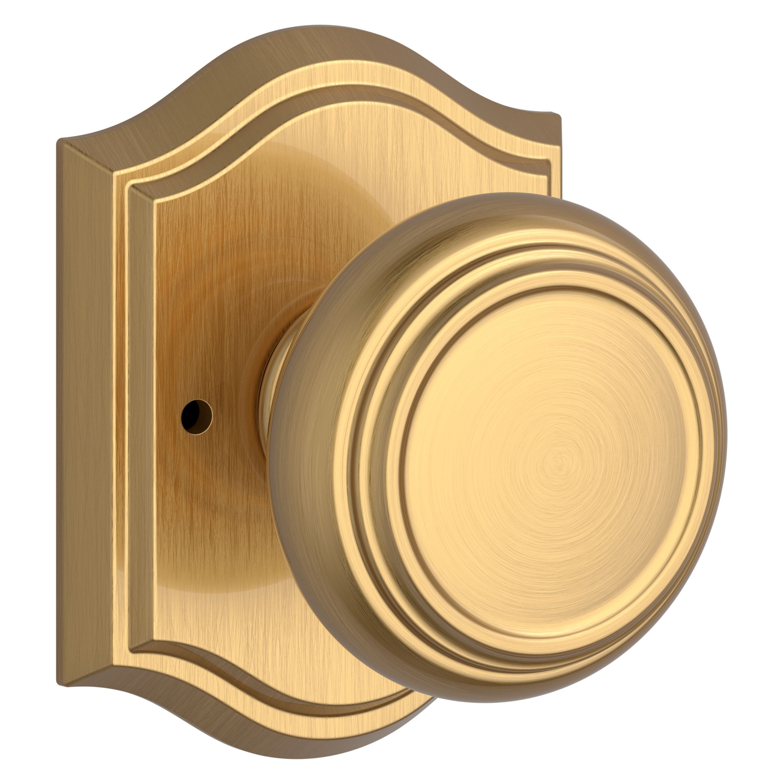 Traditional Knob & Arch Rose- Privacy - Lifetime (PVD) Satin Brass