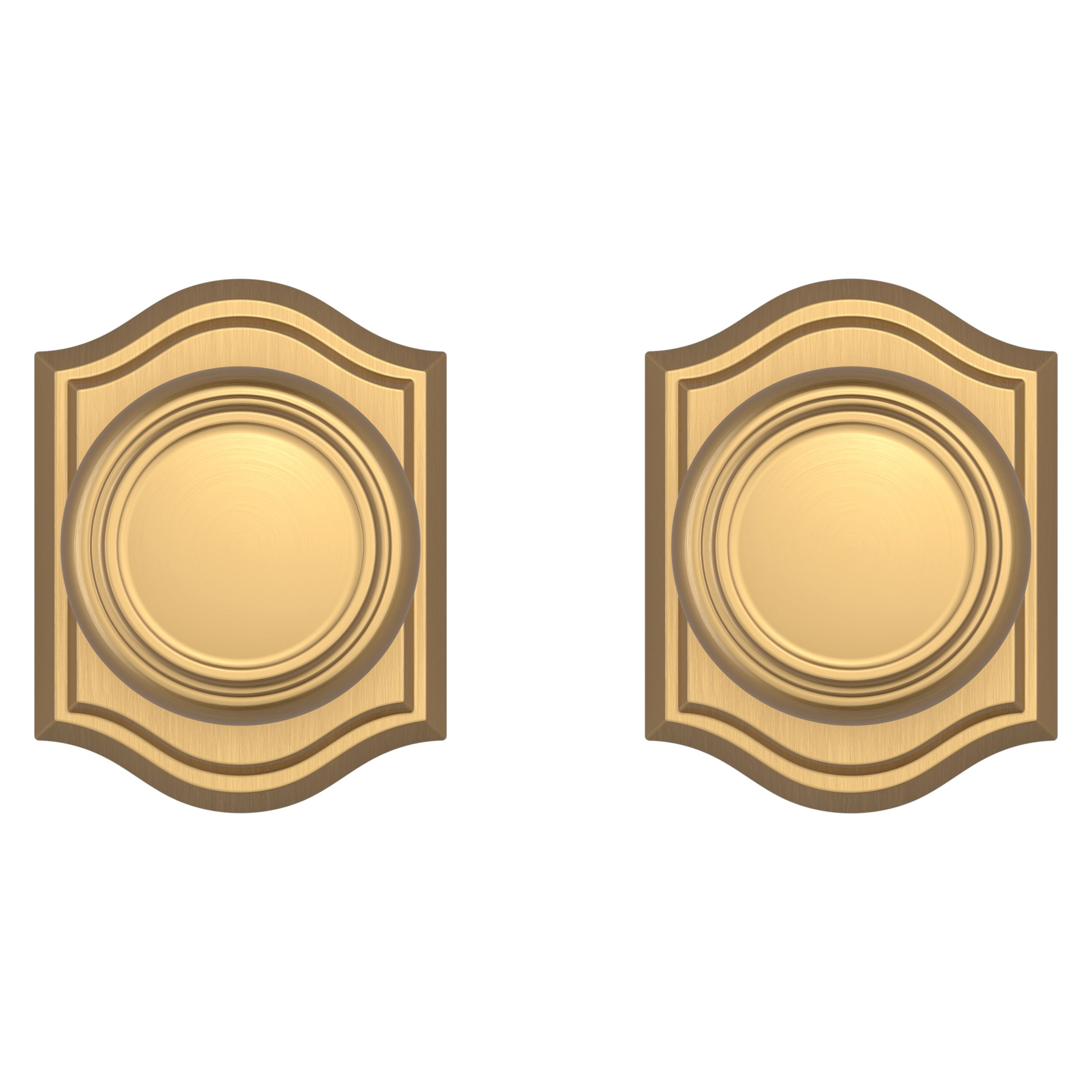 Traditional Knob & Arch Rose- Privacy - Lifetime (PVD) Satin Brass