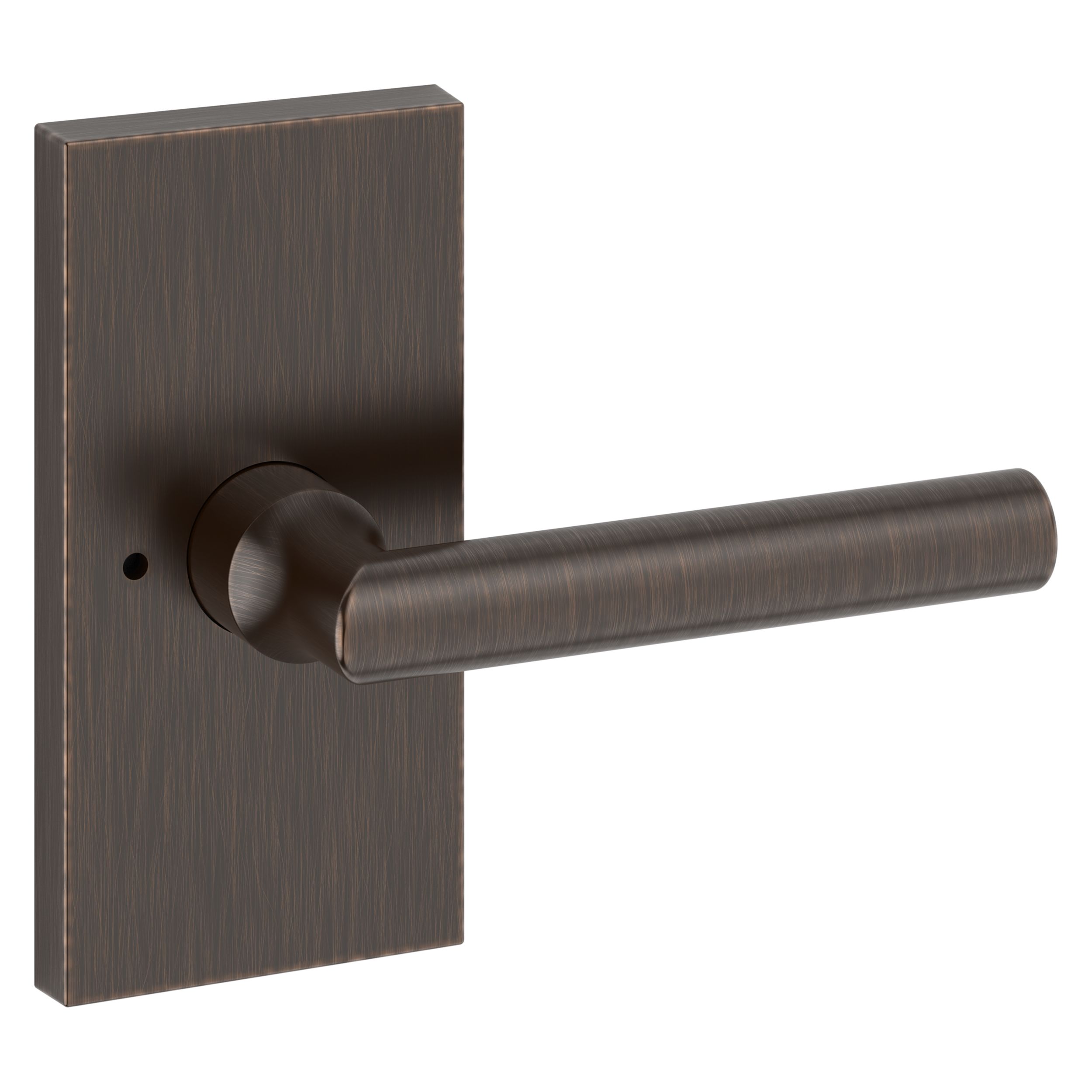 Tube Lever & Contemporary 5" Rose- Privacy