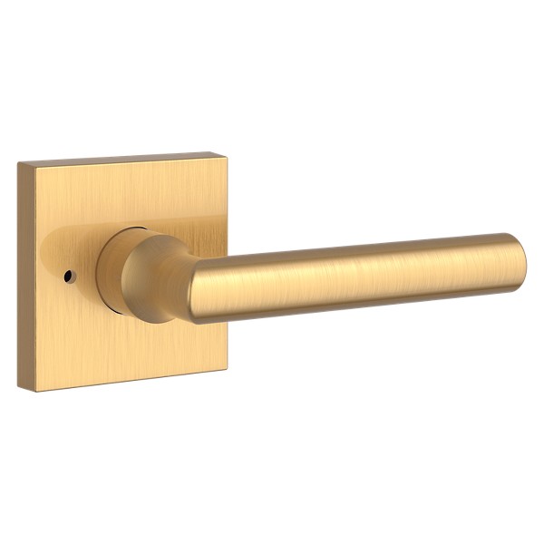 Tube Lever & Contemporary Square Rose- Privacy - Lifetime (PVD