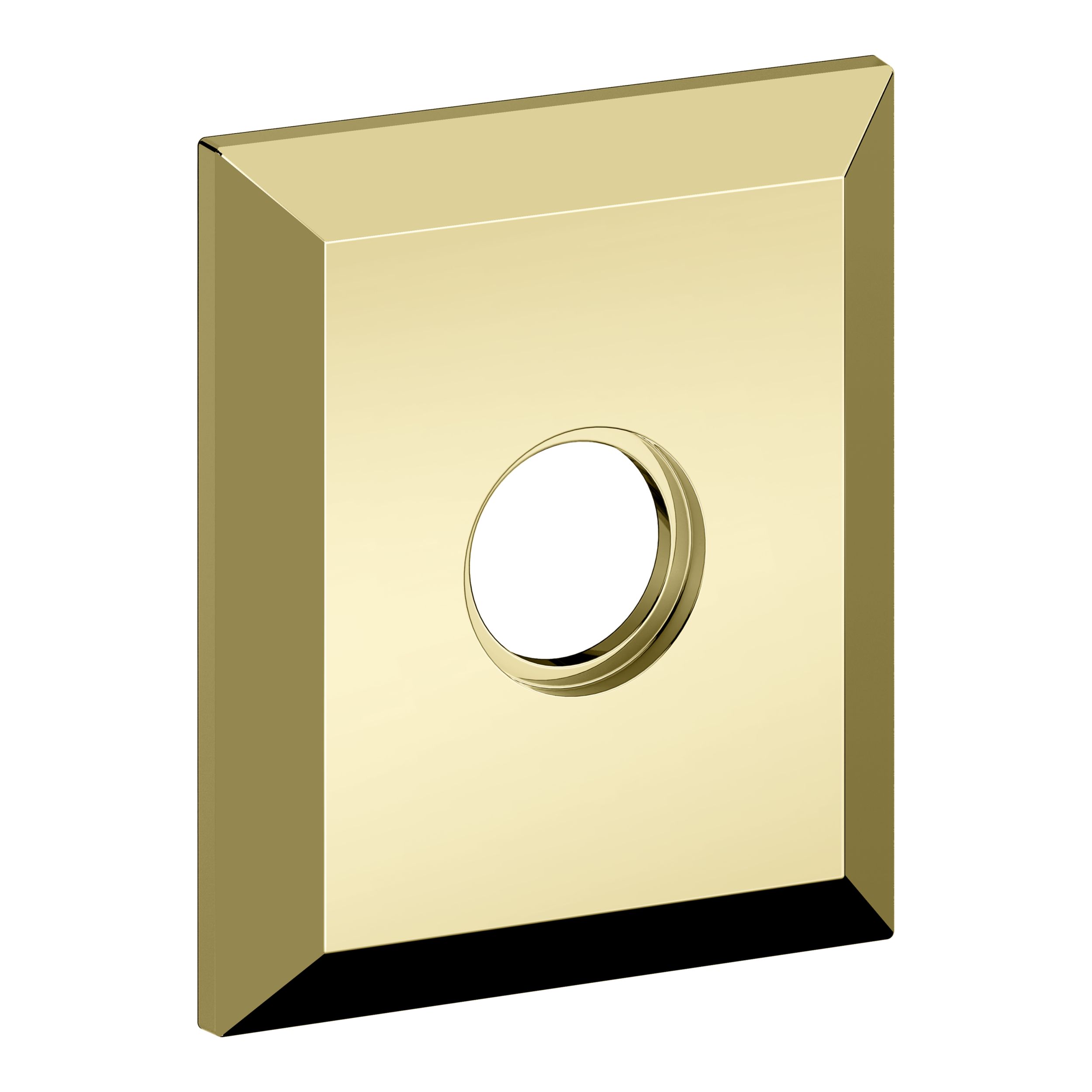 R033 Beveled Rectangular Rose- Passage - Lifetime (PVD) Polished Brass